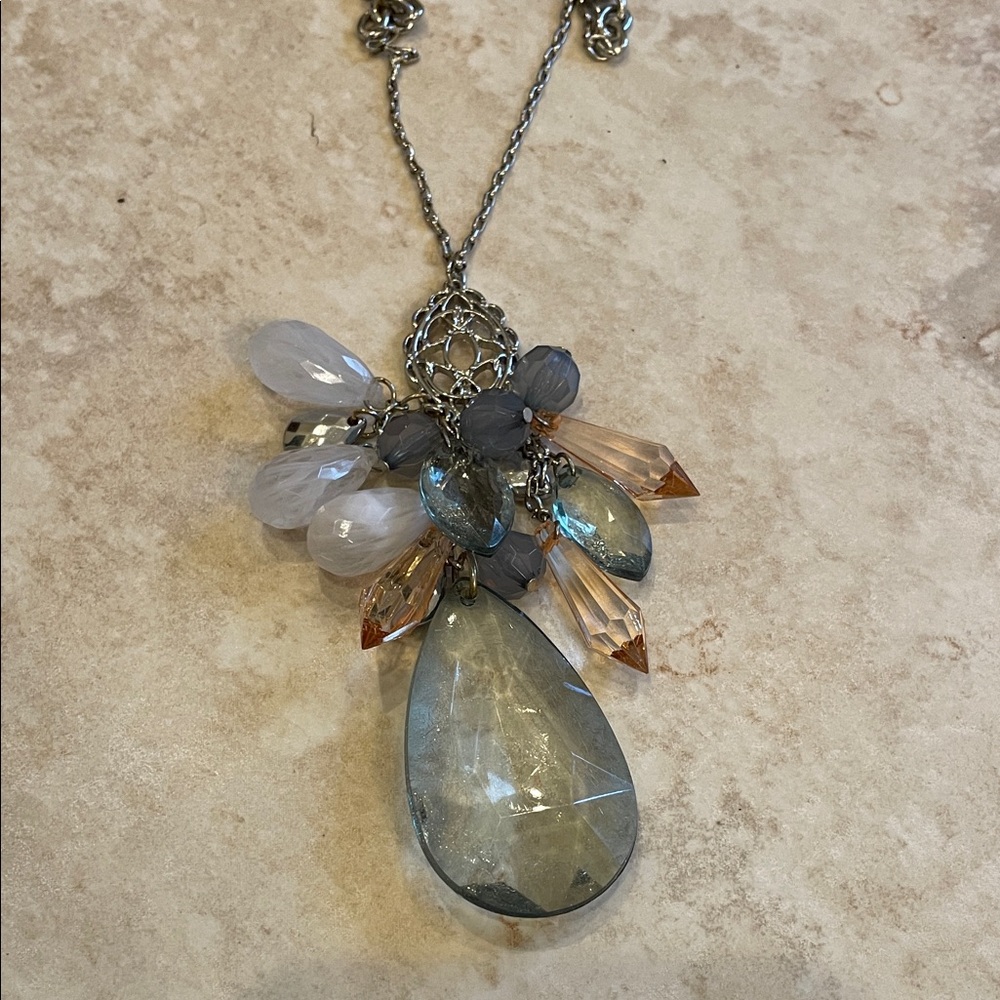 Elegant Silver and Blue Gemstone Necklace